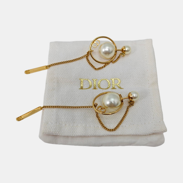Dior Tribales Brass Gold Stud Earrings