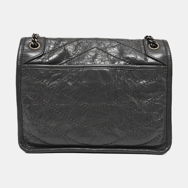 NIKI Small Chevron Calfskin Gray