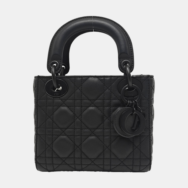 Lady Dior Mini Cannage Calfskin Black