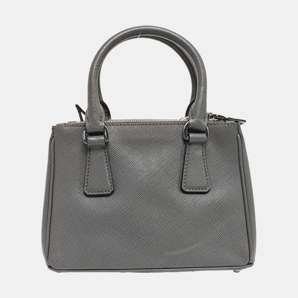Galleria Super Mini Saffiano Calfskin Gray