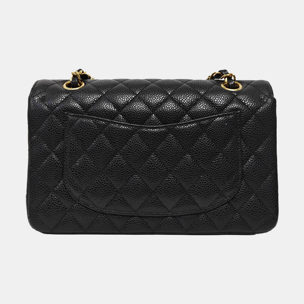 CLASSIC FLAP Small Quilted Grained Calfskin Black