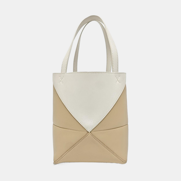 Puzzle Fold Mini Quilted Calfskin Beige