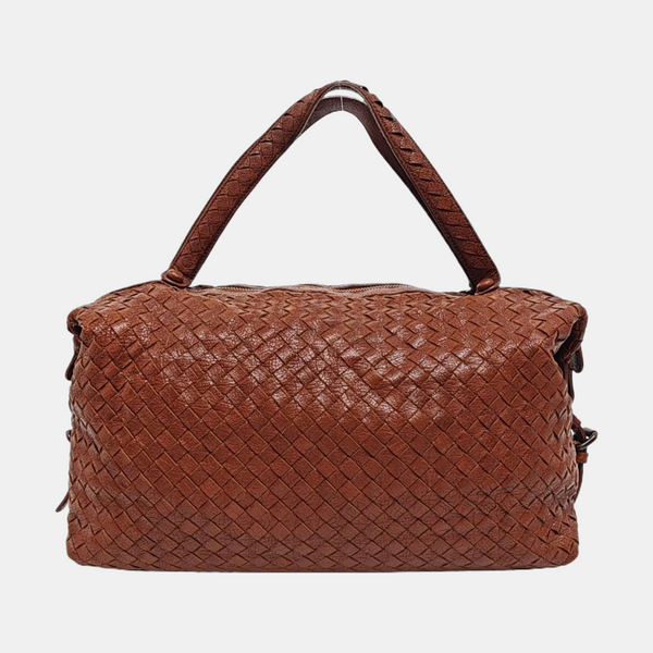 Calfskin Top Handle Bag Brown