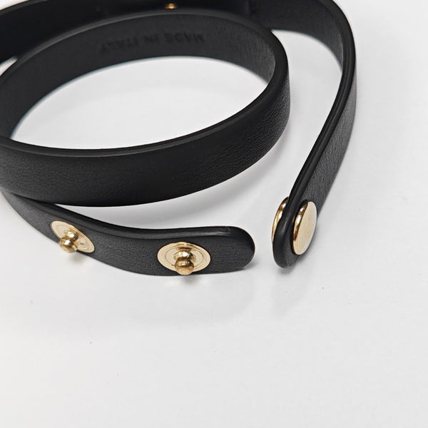 Leather Black Bangle