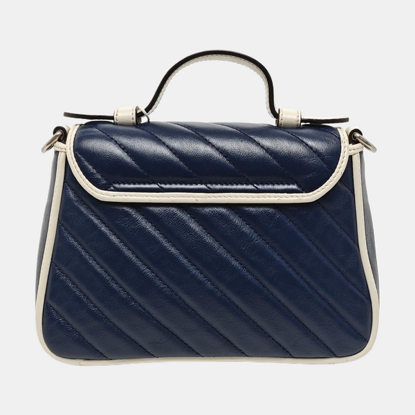 GG Marmont Mini Quilted Calfskin Blue