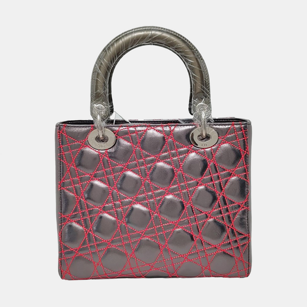 Lady Dior Medium Cannage Lambskin Gray