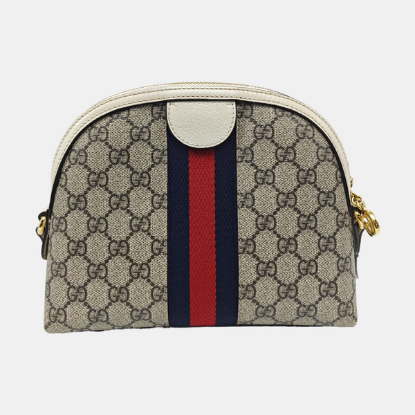 Ophidia Small Monogram Coated Canvas Beige