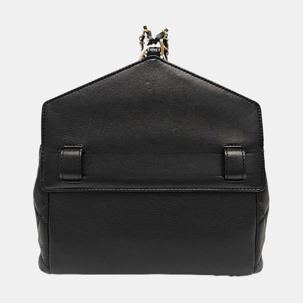 Quilted Calfskin Shoulder Bag Black