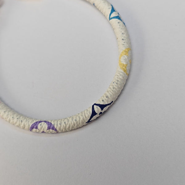 NANOGRAM Leather White Bangle