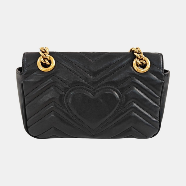 GG Marmont Small Quilted Calfskin Black