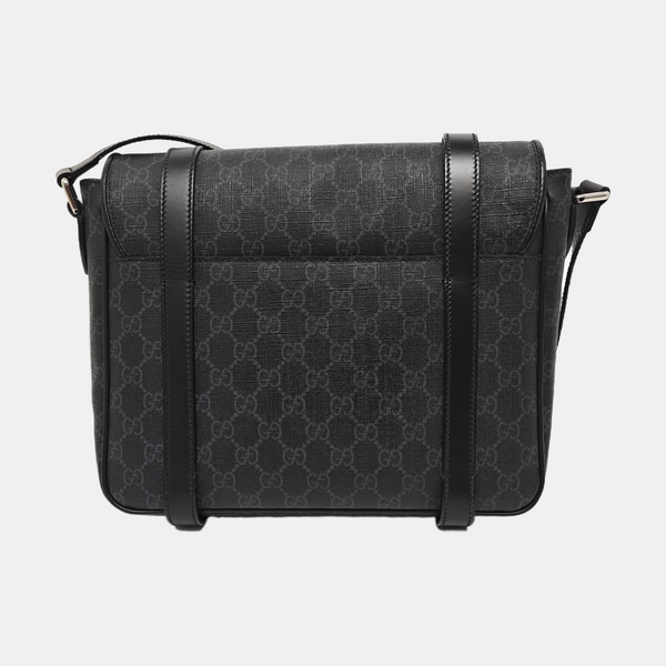 Monogram Coated Canvas Shoulder Bag Black