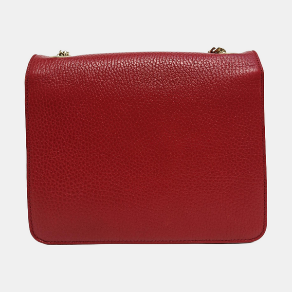 Interlocking G Small Calfskin Red
