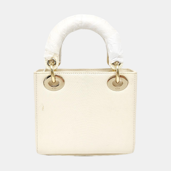 Lady Dior Mini Lizard White