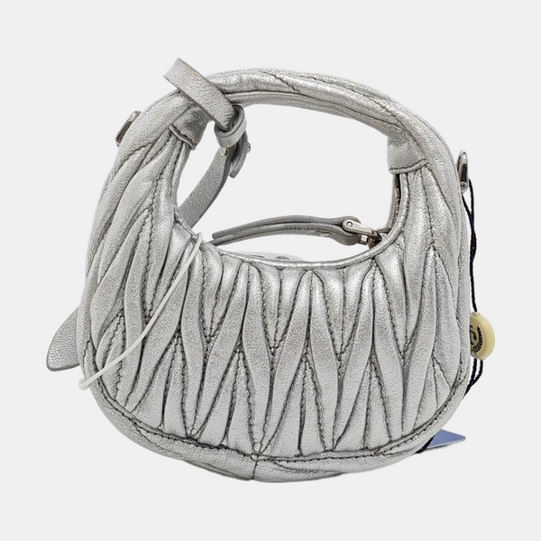 Wander Matelassé Super Mini Quilted Lambskin Silver