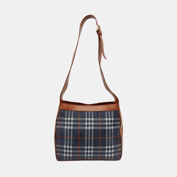Coated Canvas Shoulder Bag Blue