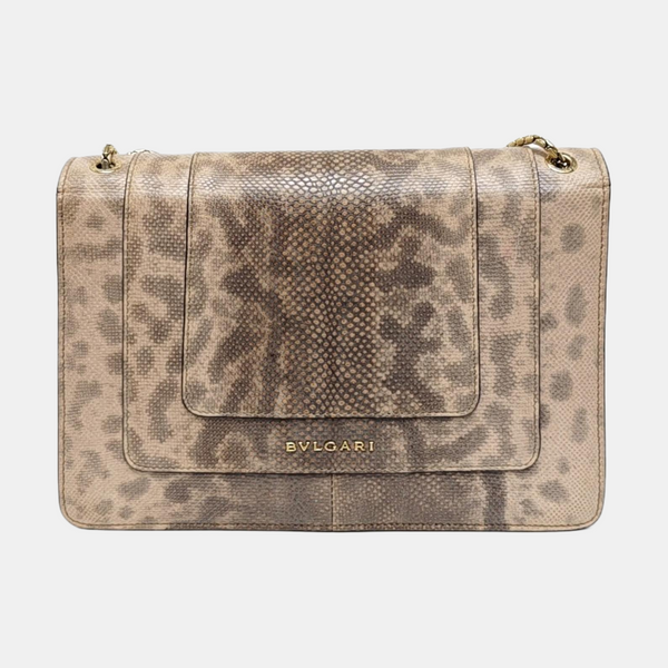 SERPENTI FOREVER Medium Quilted Python Beige