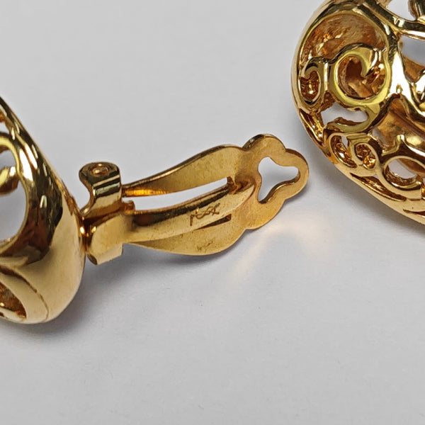 Metal Gold Clip On Earrings