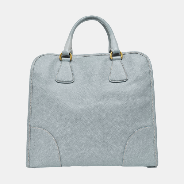Saffiano Calfskin Top Handle Bag Blue