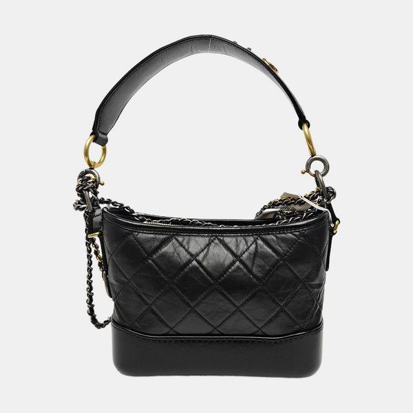 GABRIELLE Small Quilted Calfskin Black