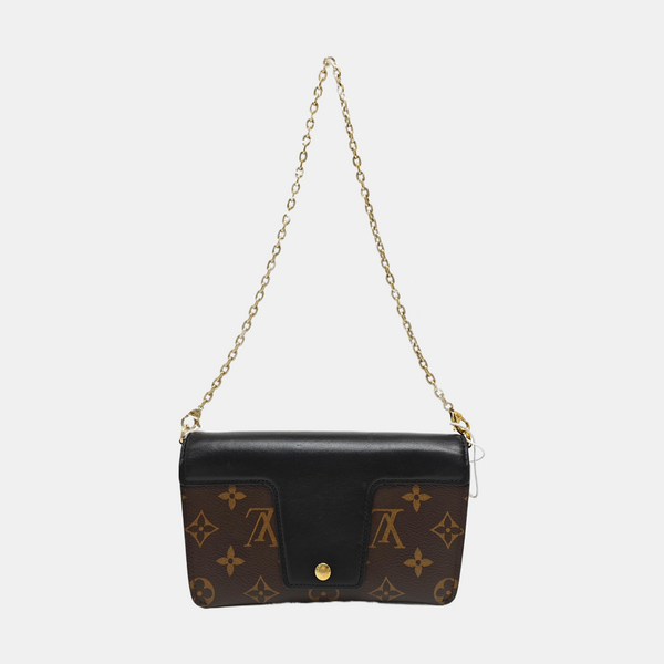Coated Canvas Shoulder Bag Brown