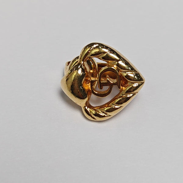 Petit CD Metal Gold Clip On Earrings