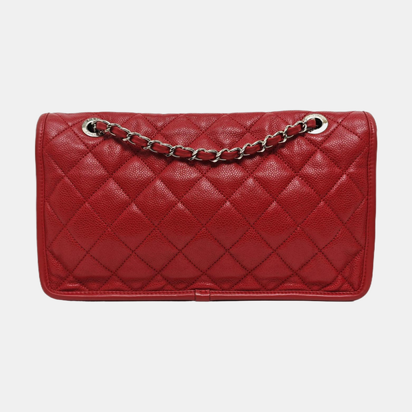 FRENCH RIVIERA FLAP Quilted Grained Calfskin Red