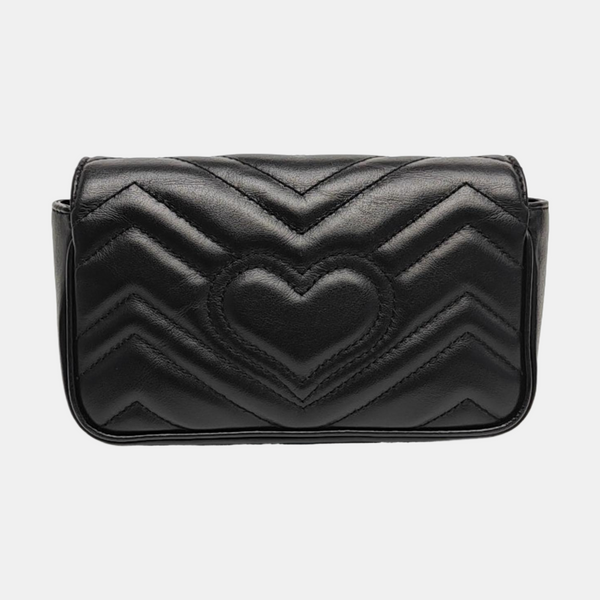 GG Marmont Mini Quilted Calfskin Black