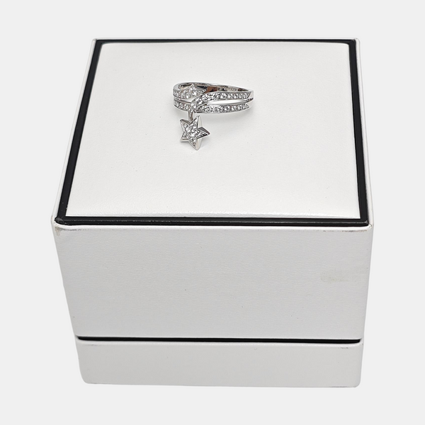 COMÈTE 18k White Gold Silver Ring EU 57