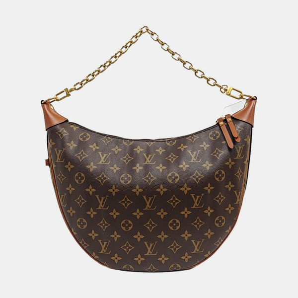 LOOP HOBO Monogram Coated Canvas Brown