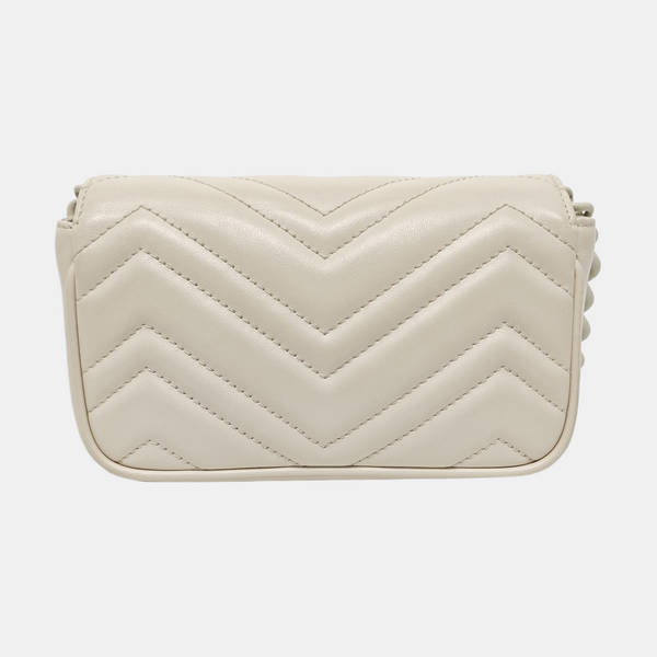 GG Marmont Mini Quilted Calfskin White