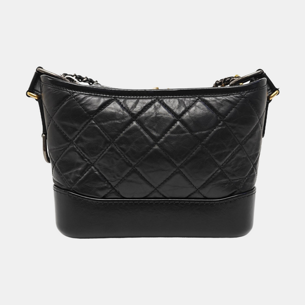 GABRIELLE Small Quilted Vintage Calf Black
