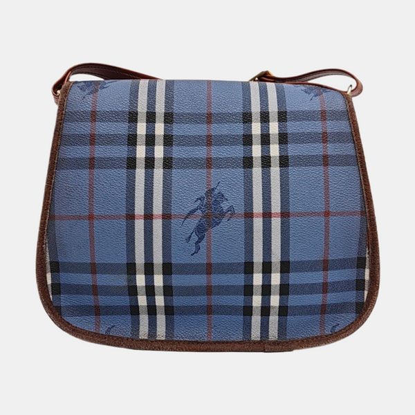 Coated Canvas Shoulder Bag Blue