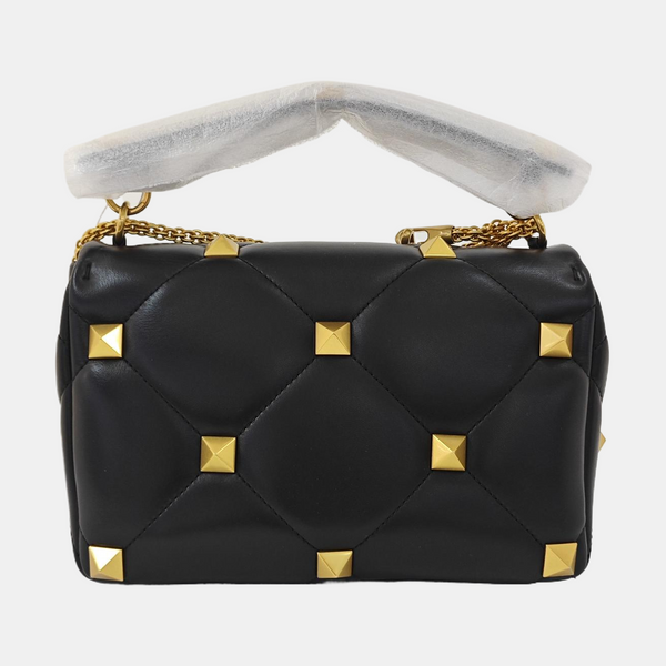 Roman Stud Quilted Lambskin Black