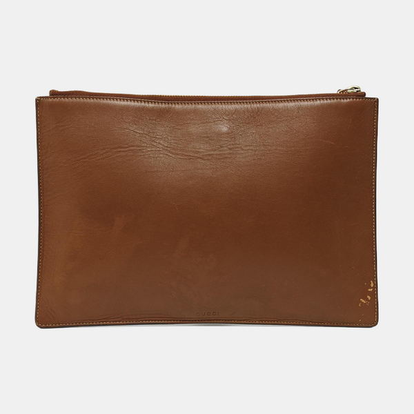 Monogram Coated Canvas Clutch Beige