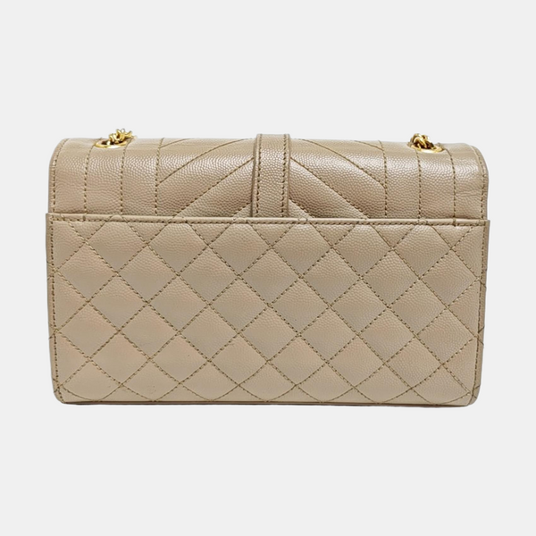SOBRE Piel de becerro guateada mediana Beige