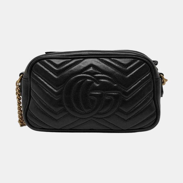 GG Marmont Small Quilted Calfskin Black