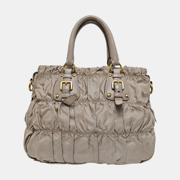 Gaufre Quilted Nylon Beige