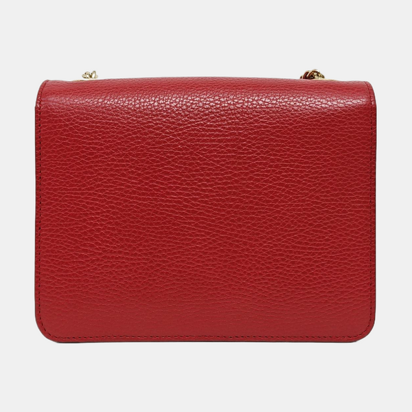 Interlocking G Small Calfskin Red