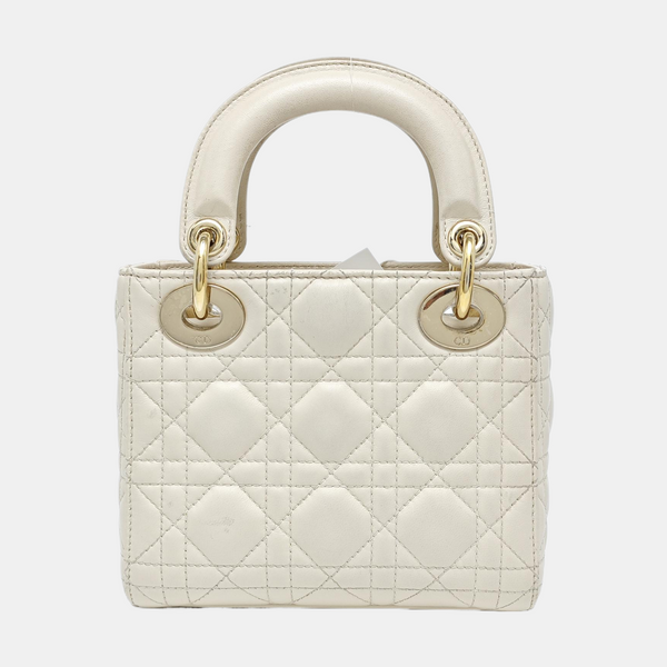 Lady Dior Mini Cannage Lambskin White