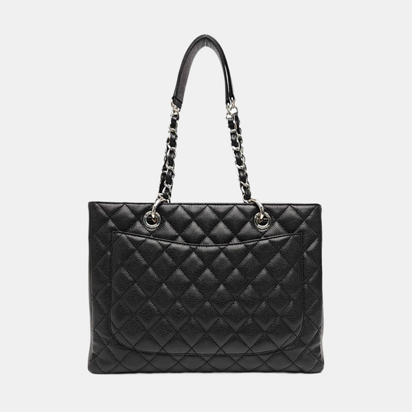 CHANEL GST Large Quilted Grained Calfskin Black
