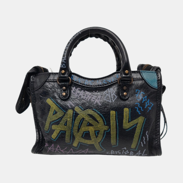 Classic Metallic Edge City Lambskin Black