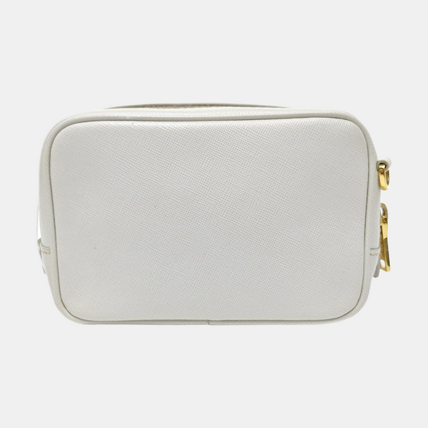 Saffiano Calfskin Shoulder Bag White