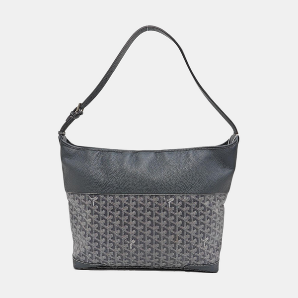 Coated Canvas Shoulder Bag Blue