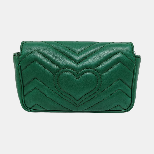 GG Marmont Mini Quilted Calfskin Green