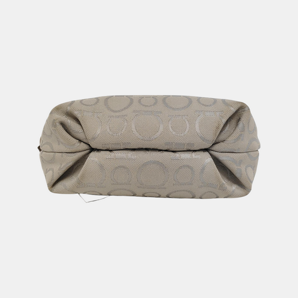 Gancini Coated Canvas Gray