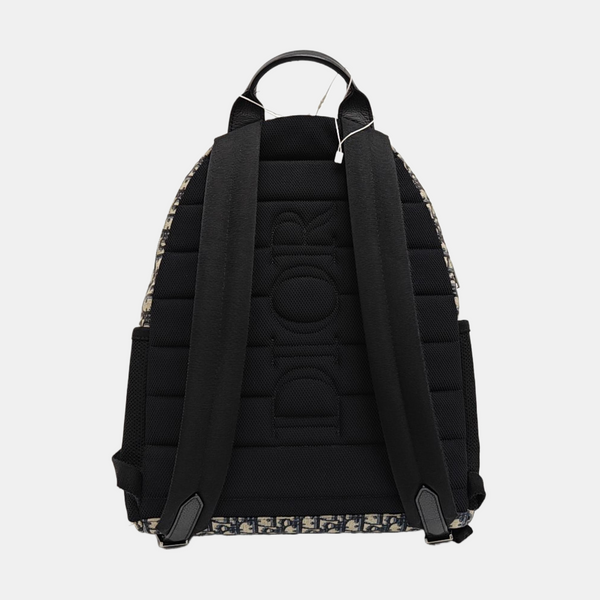 Oblique Coated Canvas Backpack Beige