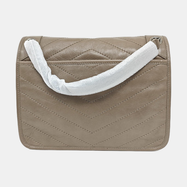 NIKI Medium Chevron Calfskin Beige