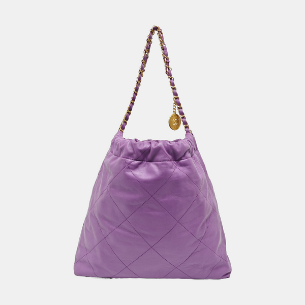 CHANEL 22 Medium Quilted Calfskin Purple