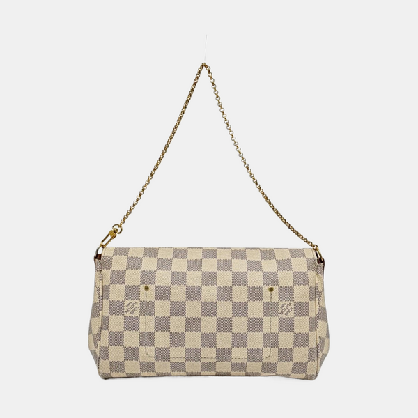FAVORITE PM Lona revestida Damier Azur Blanca
