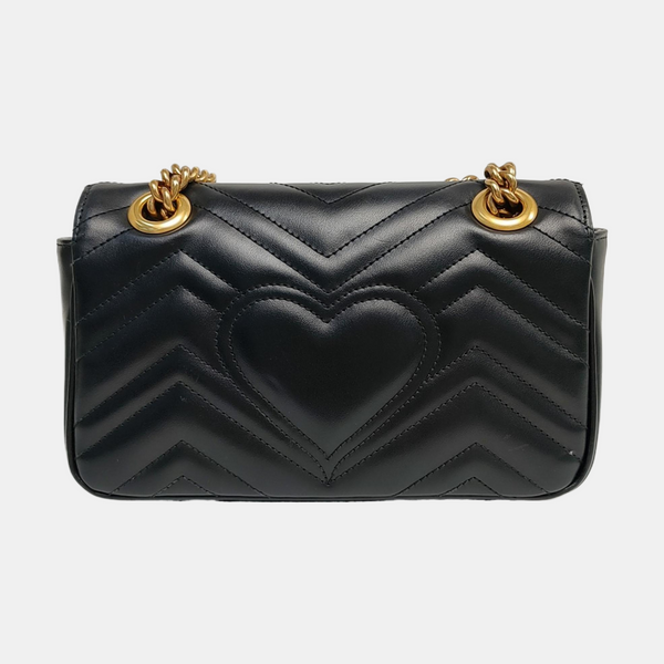 GG Marmont Small Quilted Calfskin Black